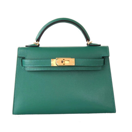Hermès U4 Vert Vertigao  Mini Kelly II Epsom leather Gold hardware