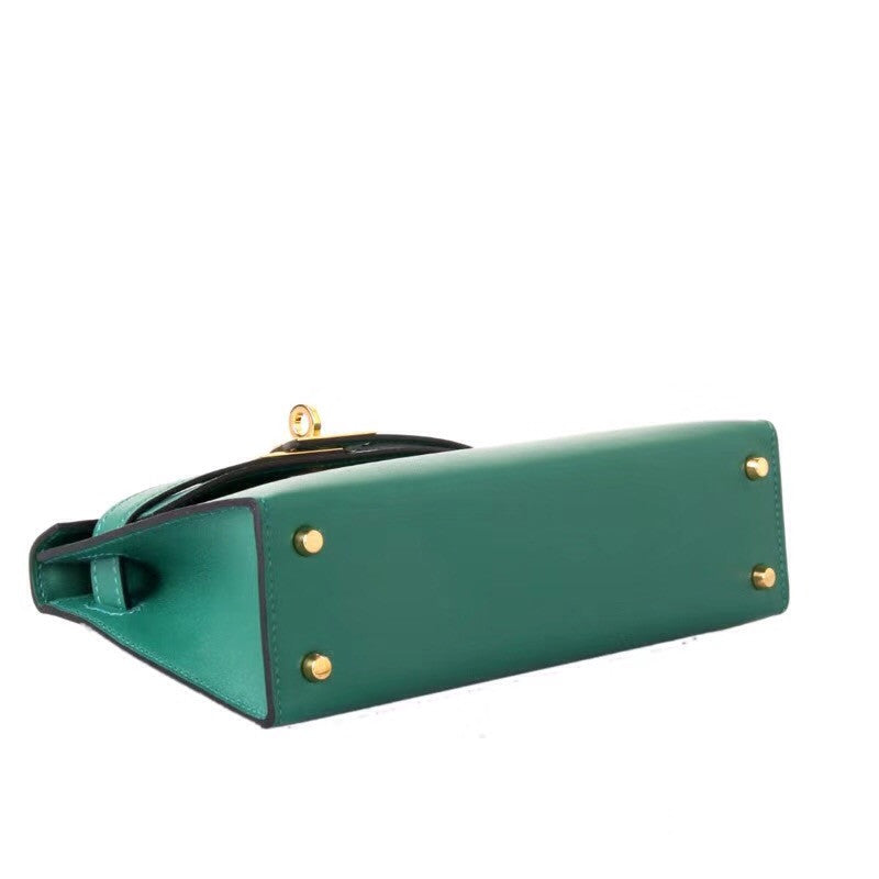Hermès U4 Vert Vertigao  Mini Kelly II Epsom leather Gold hardware