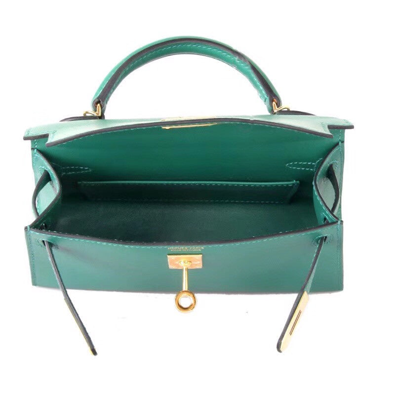 Hermès U4 Vert Vertigao  Mini Kelly II Epsom leather Gold hardware