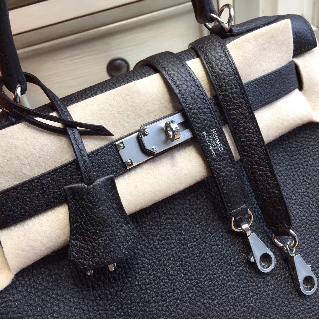 Hermès Black Kelly 32 Epsom Palladium Hardware