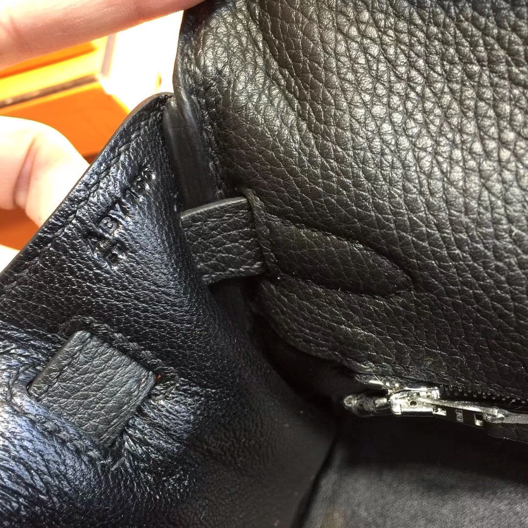 Hermès Black Kelly 32 Epsom Palladium Hardware