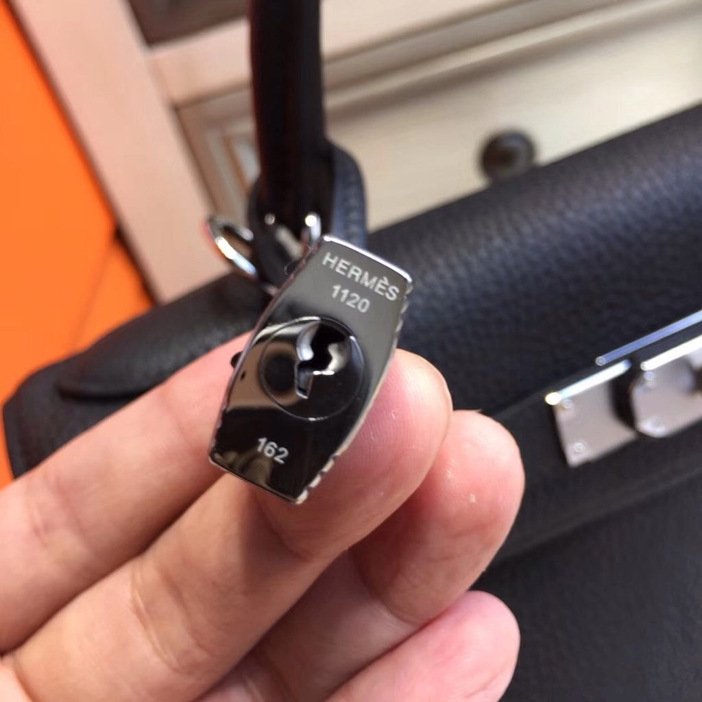 Hermès Black Kelly 32 Epsom Palladium Hardware