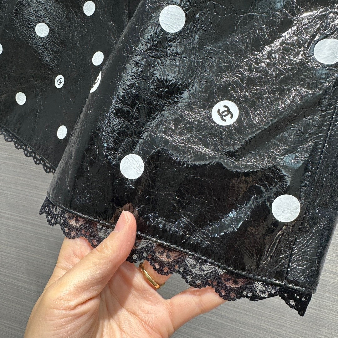 Chanel SS2023 Embroidered Calfskin & Lace Top