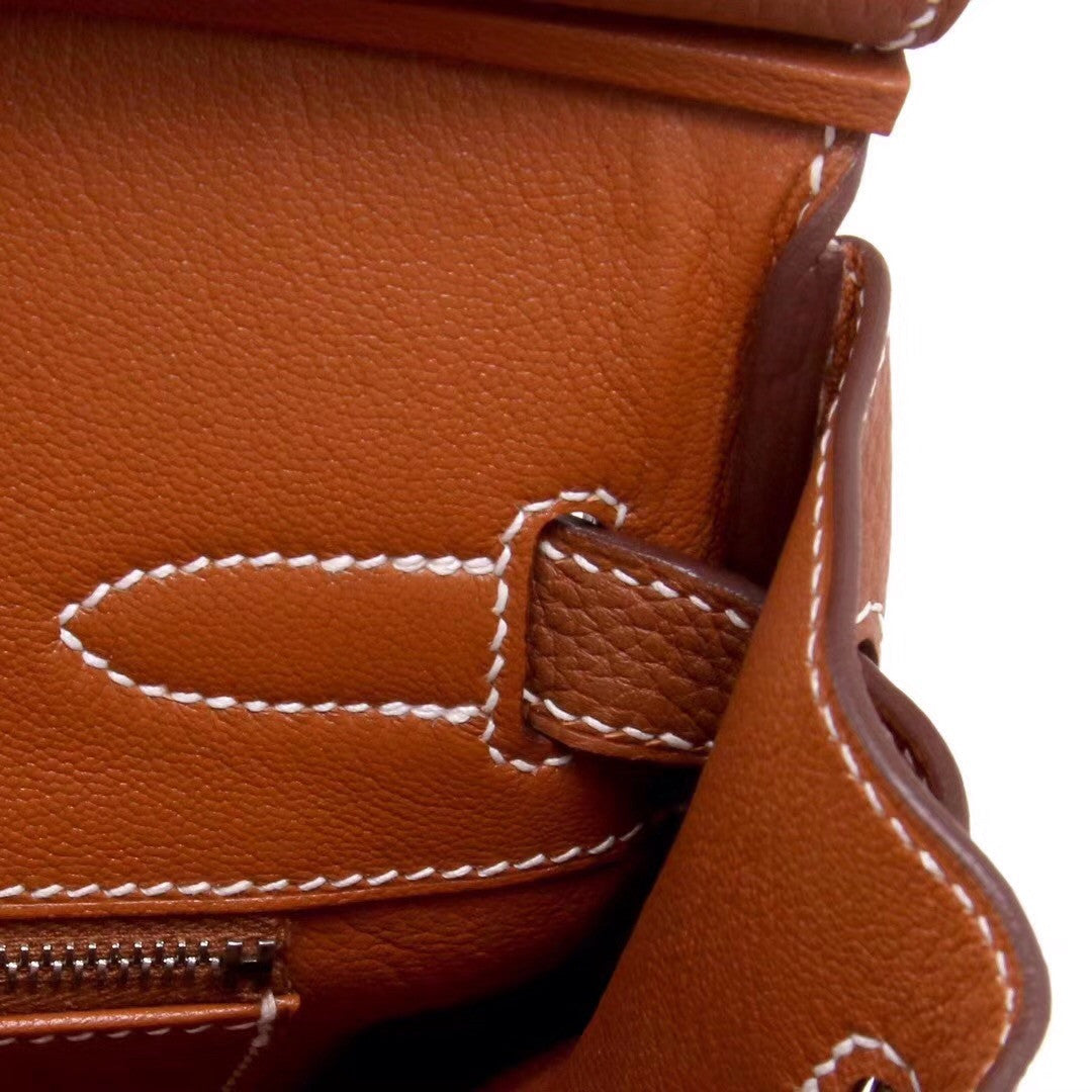 Hermes Gold Birkin 25 cm Togo Leather Palladium  Hardware