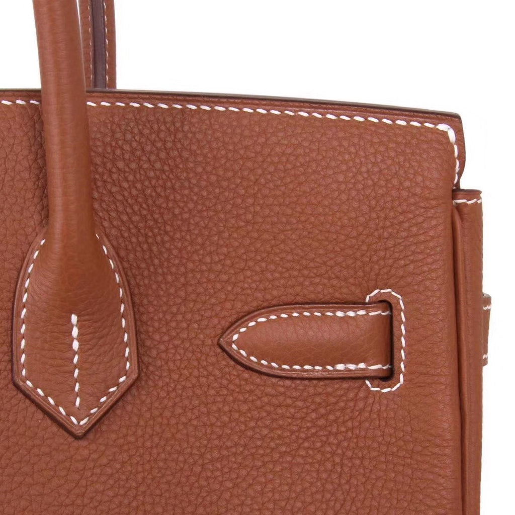 Hermes Gold Birkin 25 cm Togo Leather Palladium  Hardware