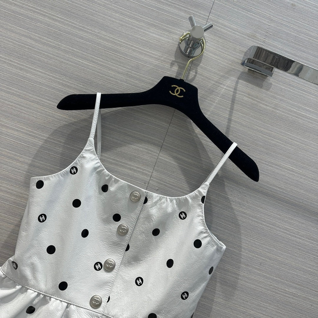 Chanel SS2023 Embroidered Calfskin & Lace Top White
