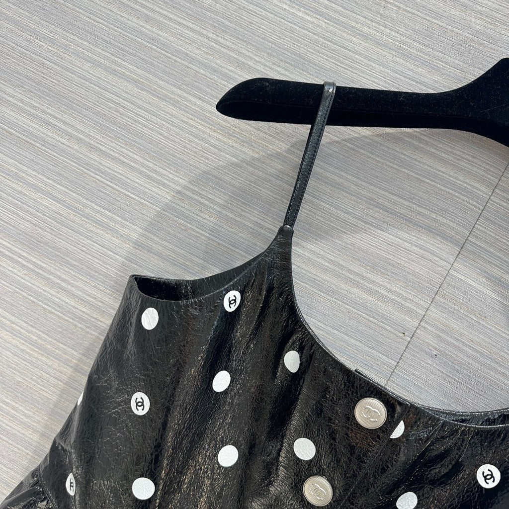 Chanel SS2023 Embroidered Calfskin & Lace Top
