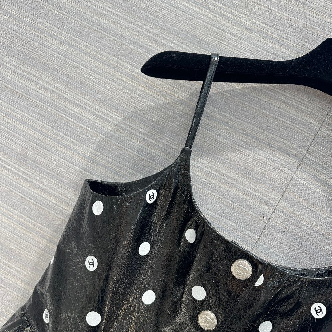Chanel SS2023 Embroidered Calfskin & Lace Top
