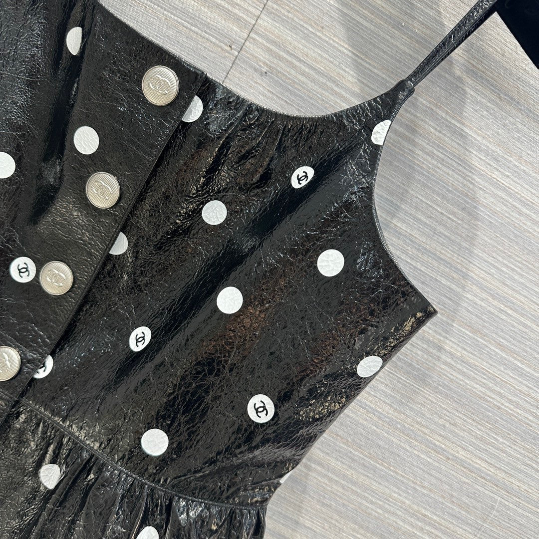 Chanel SS2023 Embroidered Calfskin & Lace Top