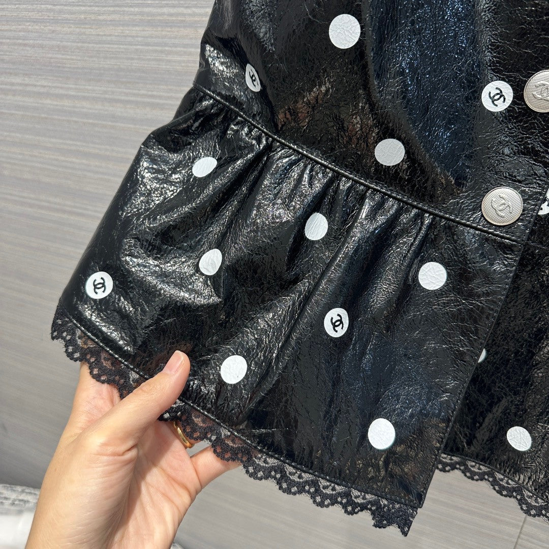 Chanel SS2023 Embroidered Calfskin & Lace Top