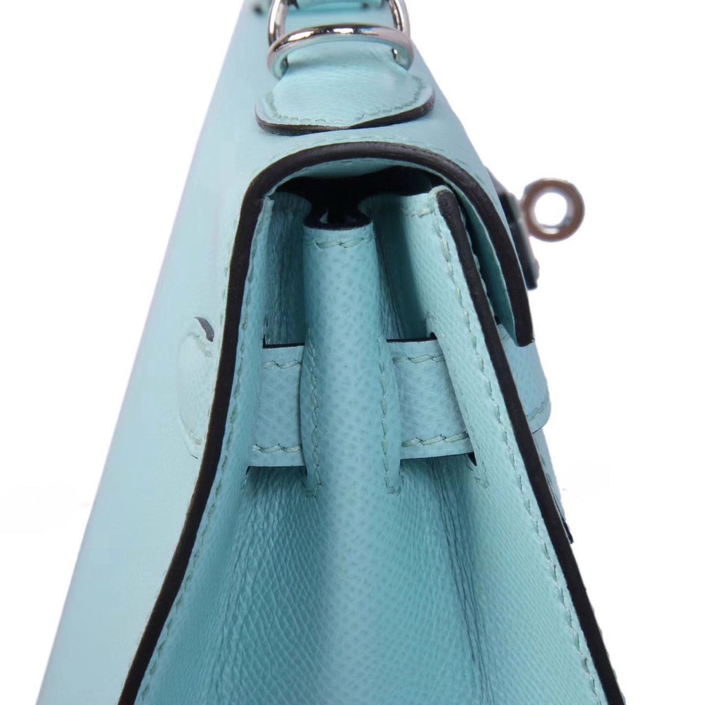 Hermès Blue Atoll  Kelly 25  Epsom Palladium Hardware