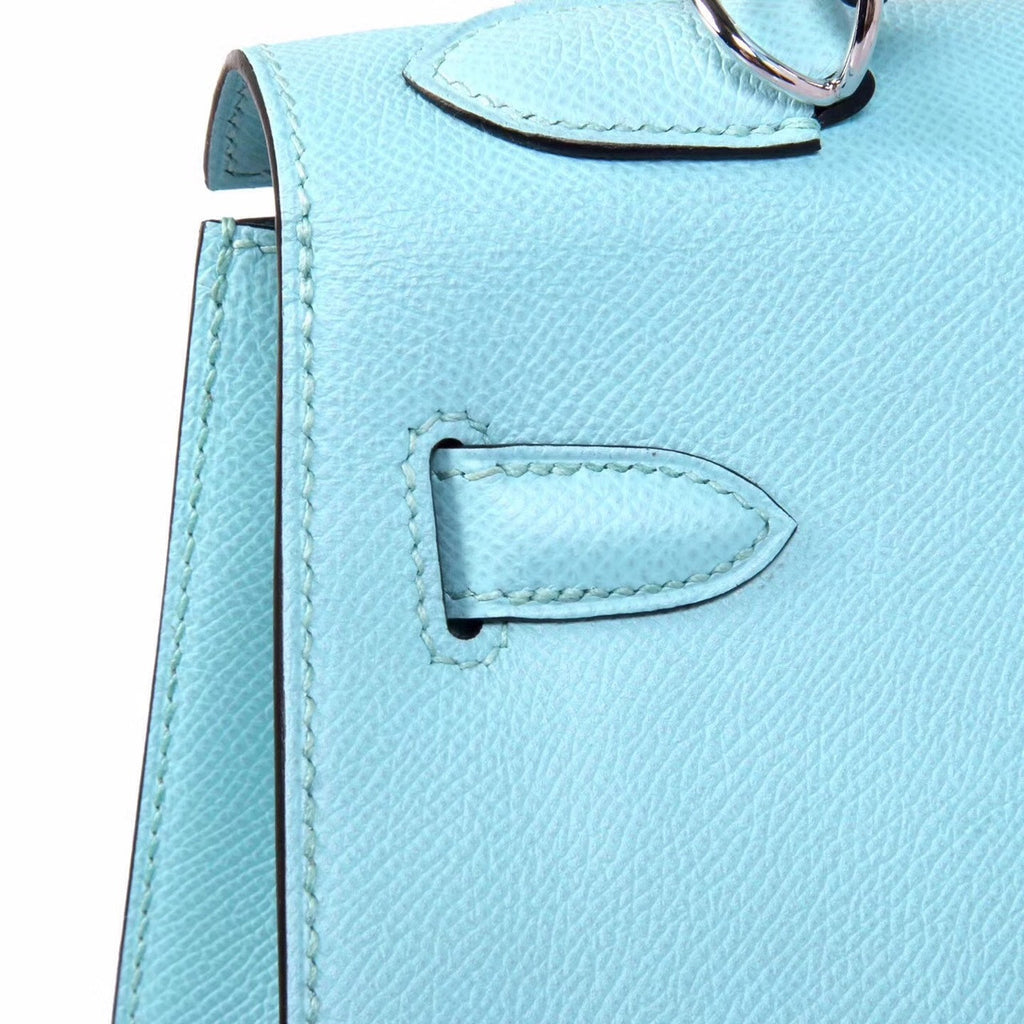 Hermès Blue Atoll  Kelly 25  Epsom Palladium Hardware