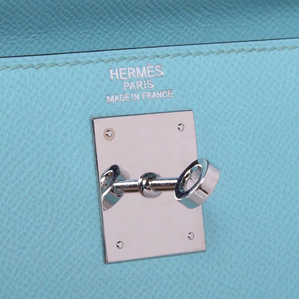 Hermès Blue Atoll  Kelly 25  Epsom Palladium Hardware