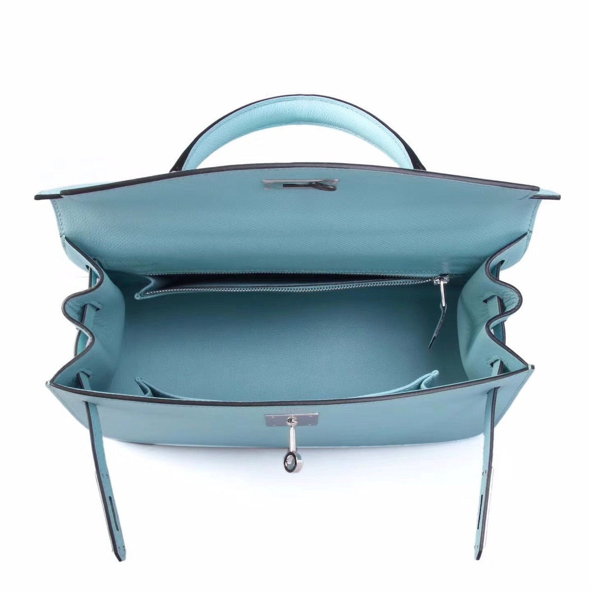 Hermès Blue Atoll  Kelly 25  Epsom Palladium Hardware