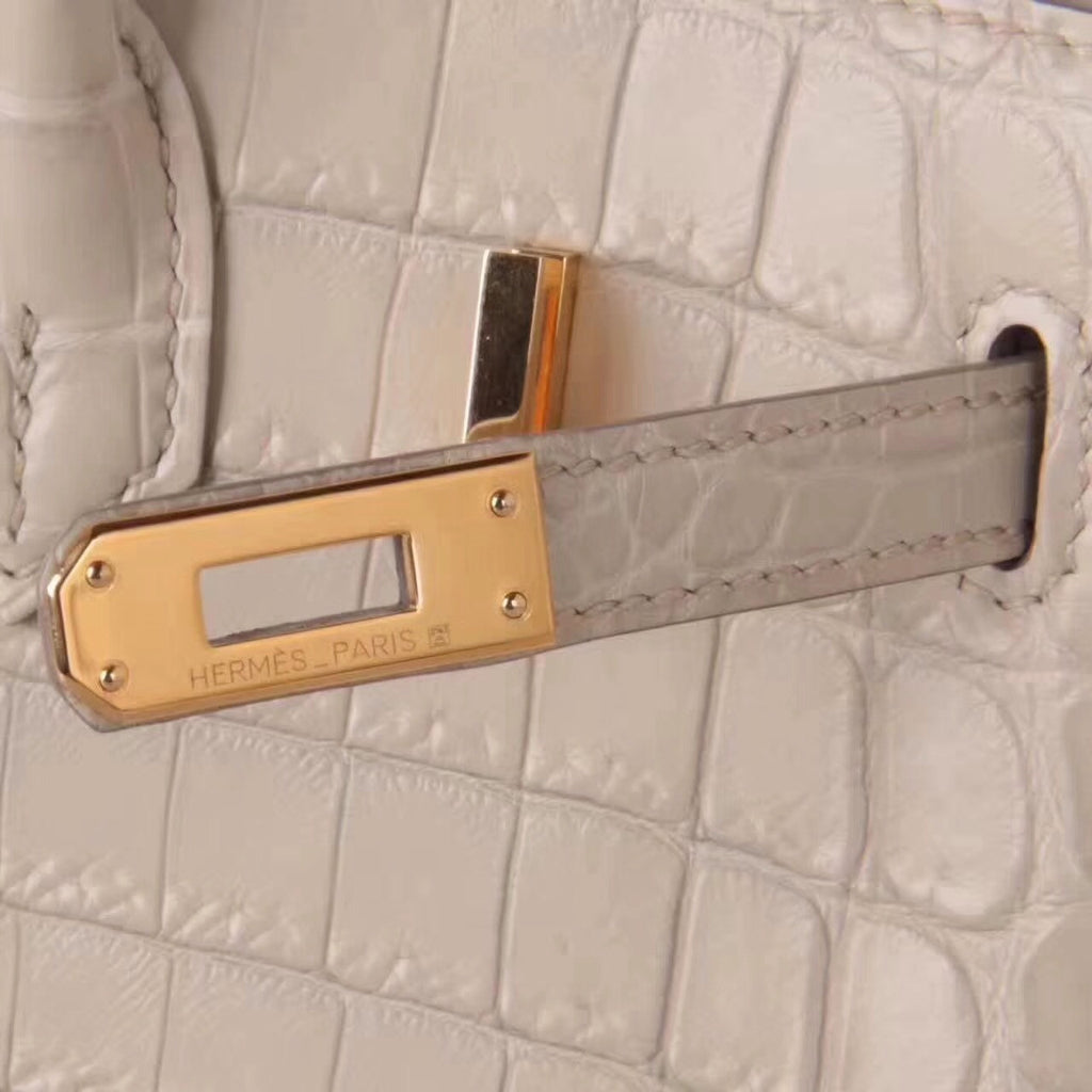Hermes Poudre Niloticus  crocodile Birkin 35cm Gold Hardware
