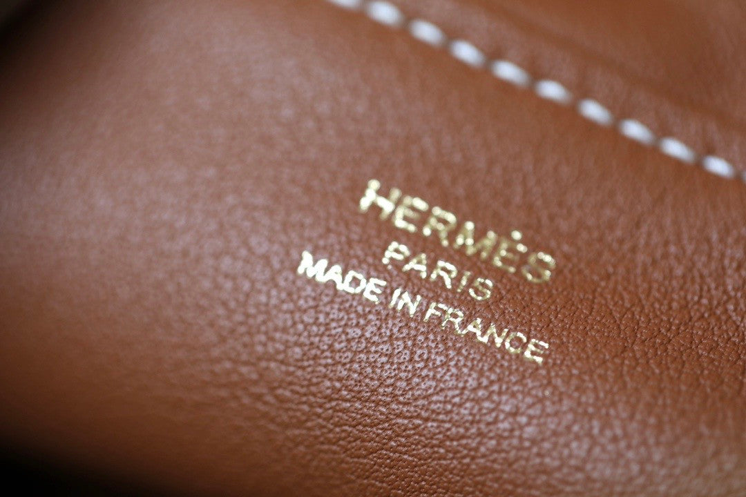 Hermes Mini Lindy 20cm Bag Gold Swift Leather/Suede Gold Hardware