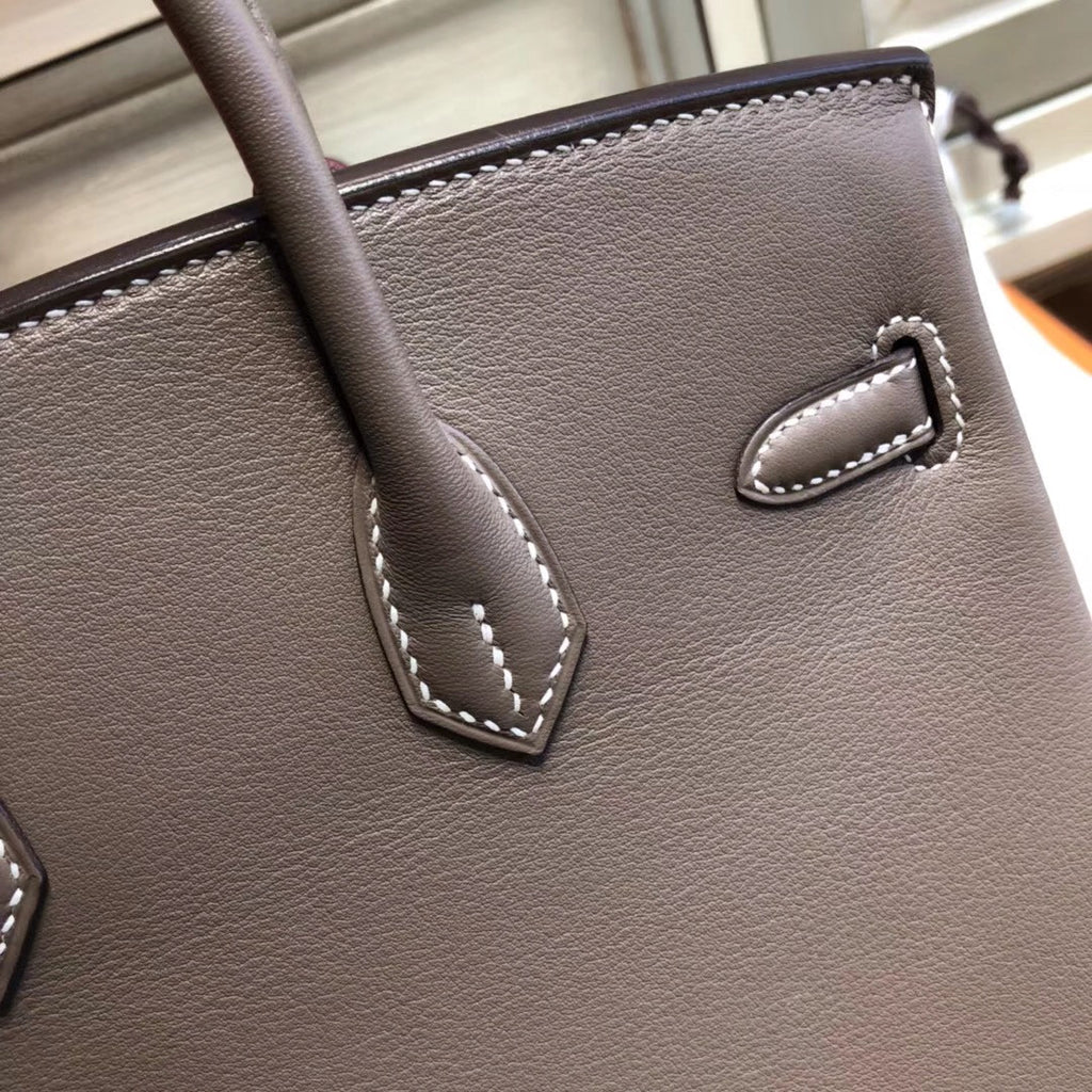 Hermes 18 Etoupe  Birkin 25cm Swift Gold Hardware