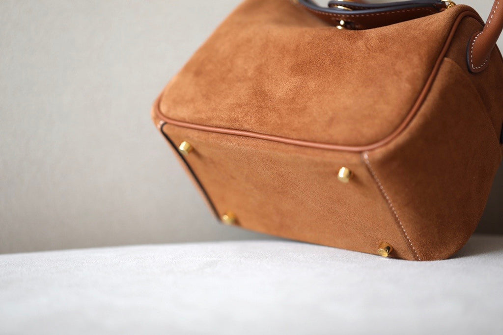 Hermes Mini Lindy 20cm Bag Gold Swift Leather/Suede Gold Hardware
