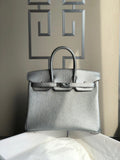 Hermes Birkin 25 Silver Chevre Myzore Goatskin Palladium Hardware