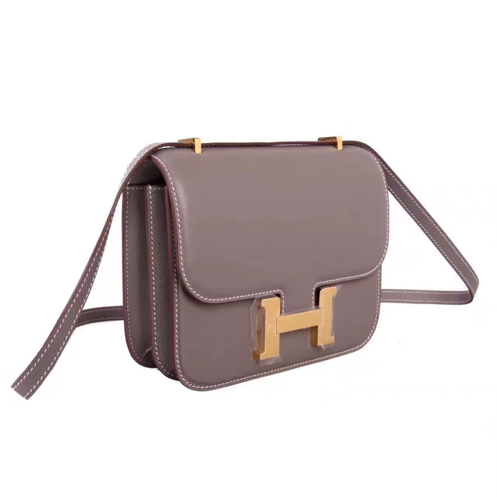 Hermes Gris Tourterelle Constance Epsom leather 18cm Gold Hardware