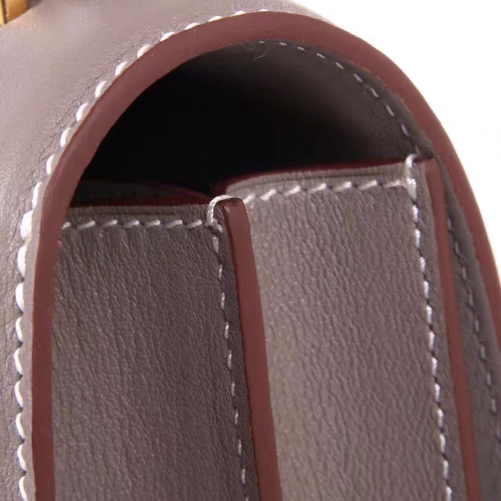 Hermes Gris Tourterelle Constance Epsom leather 18cm Gold Hardware