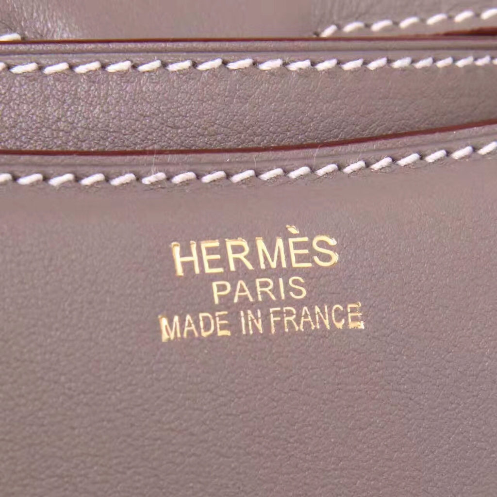 Hermes Gris Tourterelle Constance Epsom leather 18cm Gold Hardware