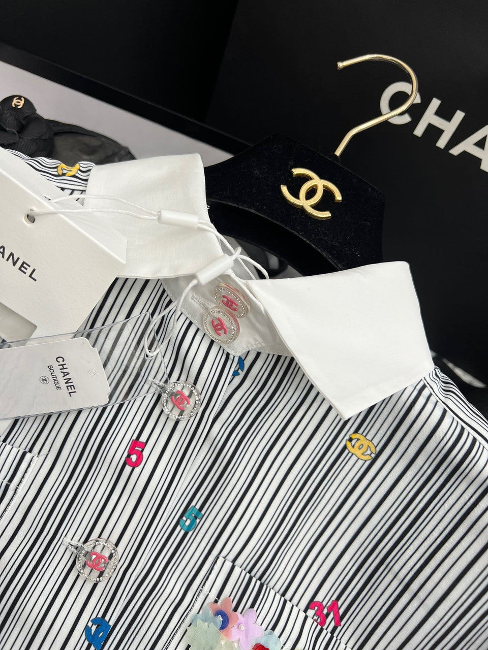 Chanel Embroidered Cotton Poplin BLOUSE