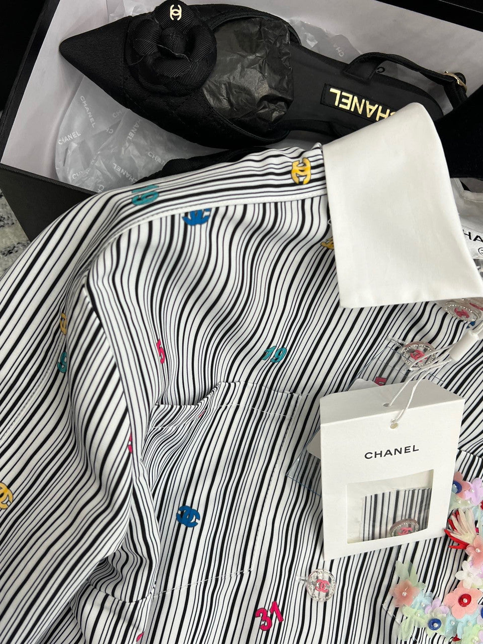 Chanel Embroidered Cotton Poplin BLOUSE