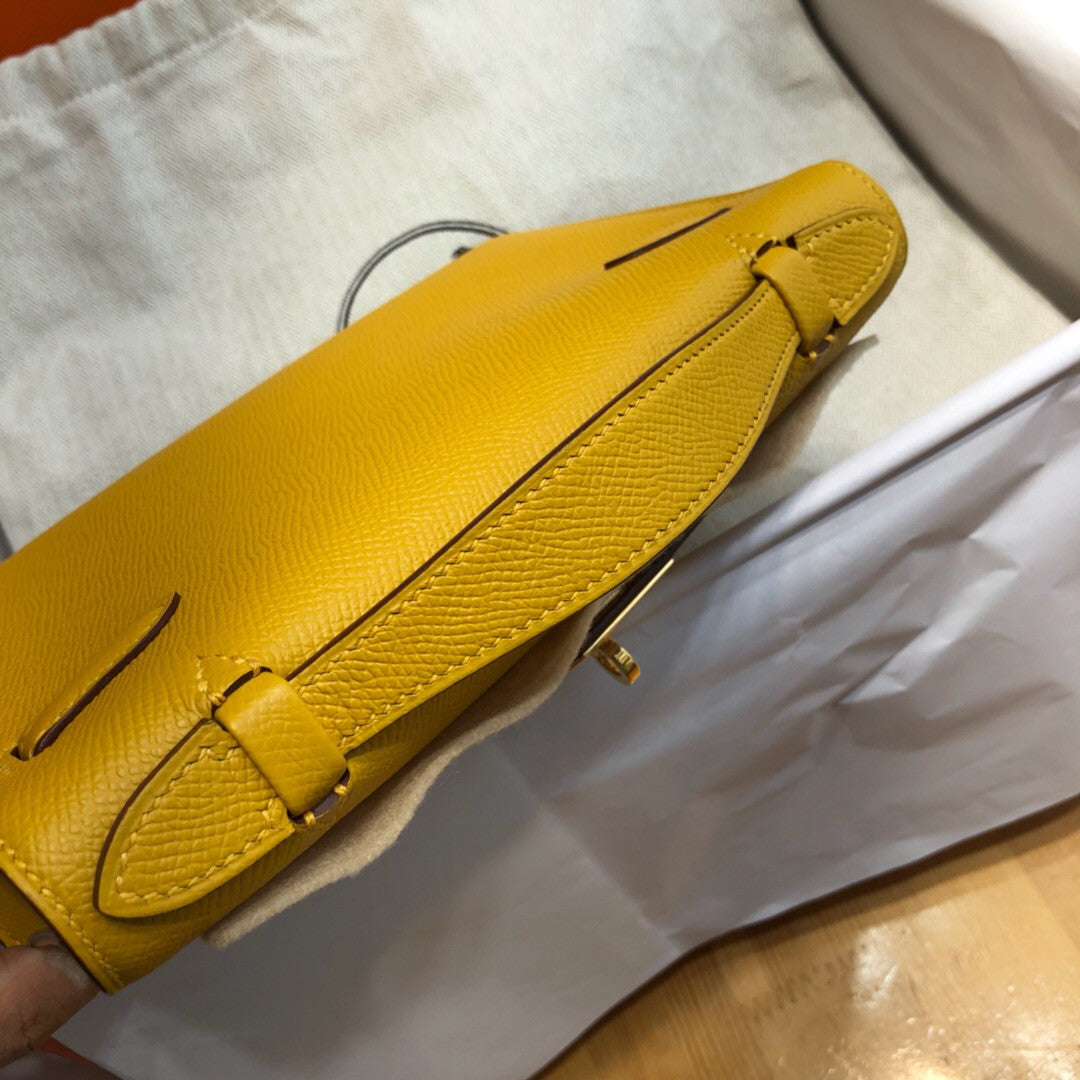 Hermès  9D Amber Mini Kelly Pochette Epsom leather Gold hardware