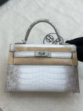 Hermès Himalaya Mini Kelly II Niloticus Crocodile Diamond Hardware Hermes