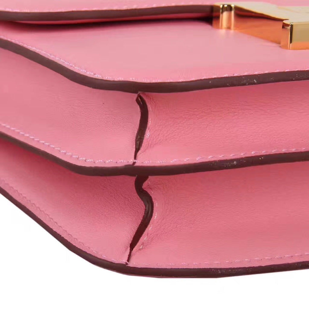 Hermes P1 Sakura Pink Constance Togo leather 18cm Gold Hardware
