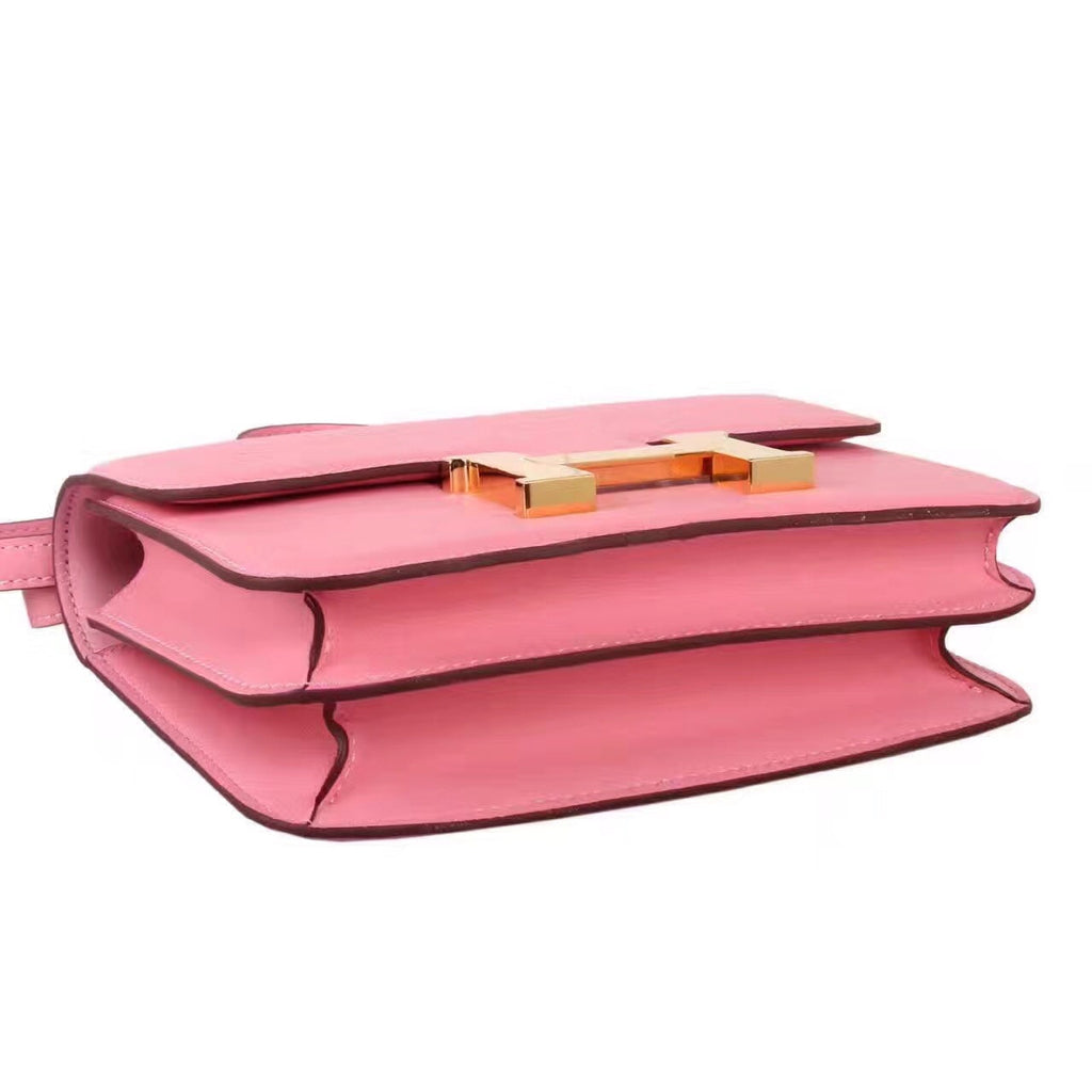 Hermes P1 Sakura Pink Constance Togo leather 18cm Gold Hardware