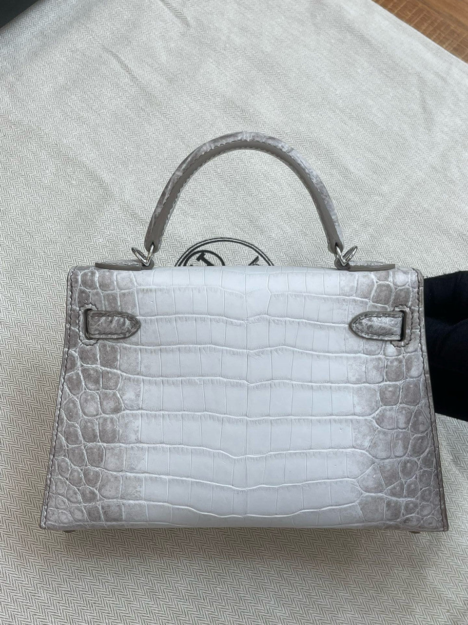 Hermès Himalaya Mini Kelly II Niloticus Crocodile Diamond Hardware Hermes