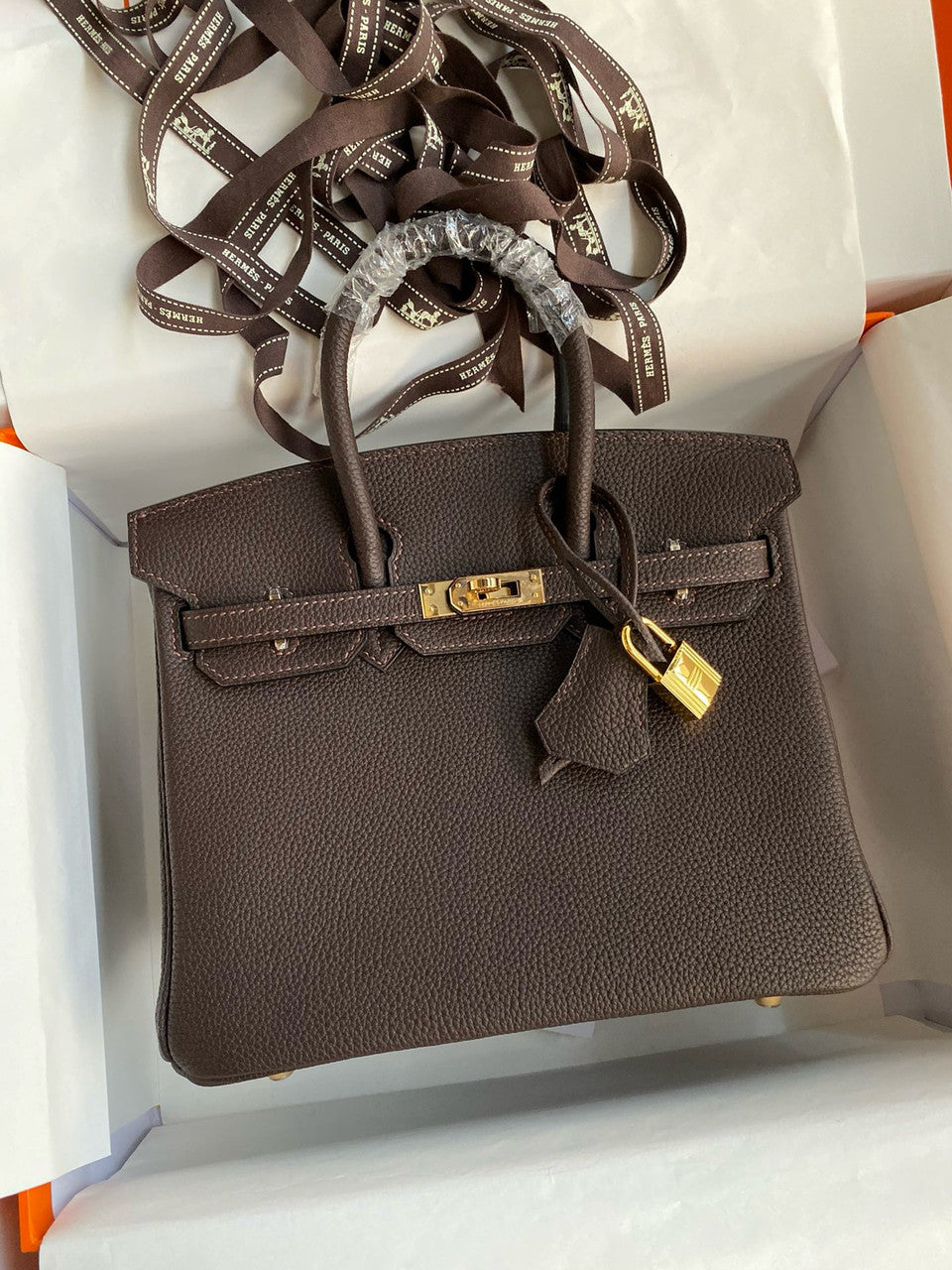 Hermes Cafe Birkin 25 cm Togo Gold Hardware