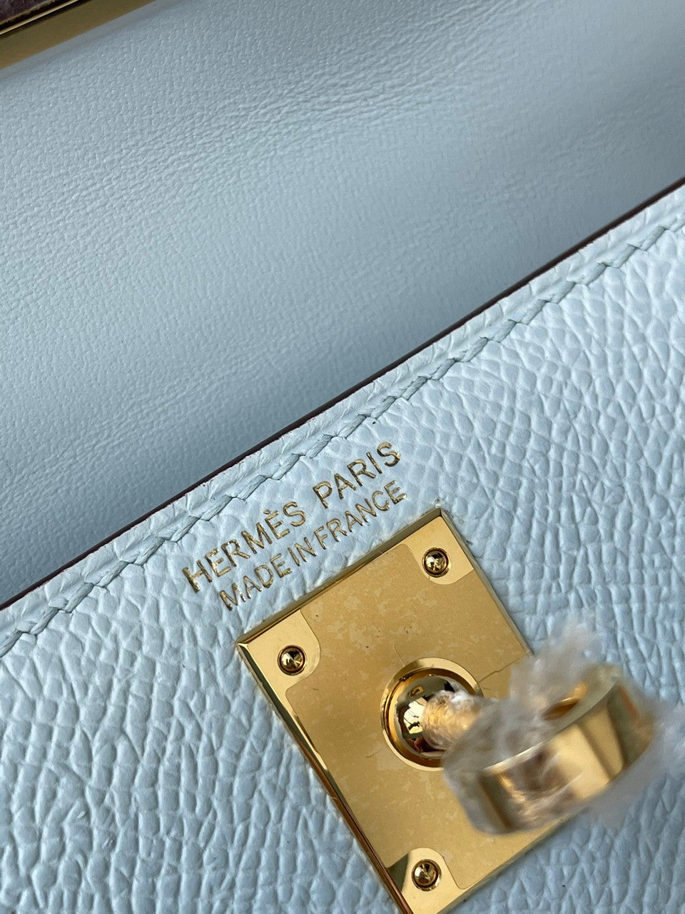 Hermes Blue Brume Mini Kelly II 20 Epsom Gold Hardware