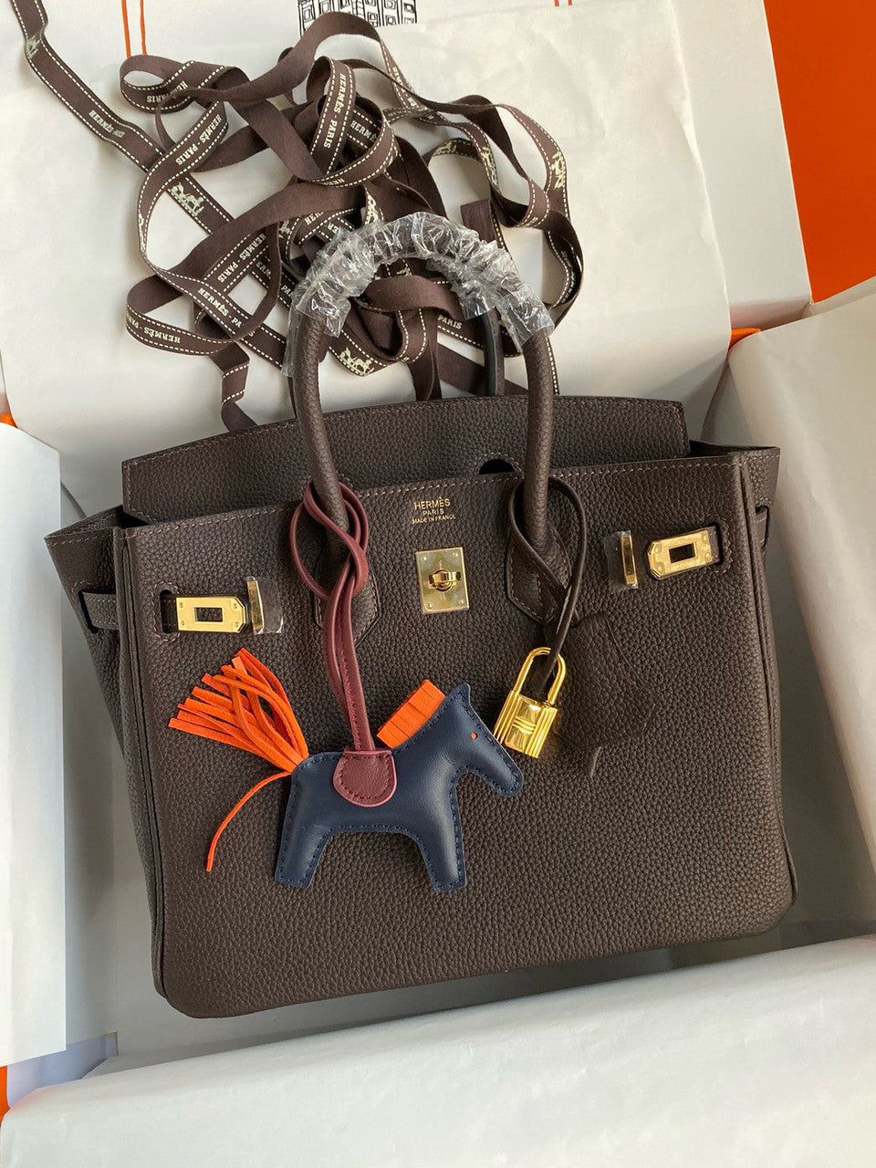 Hermes Cafe Birkin 25 cm Togo Gold Hardware