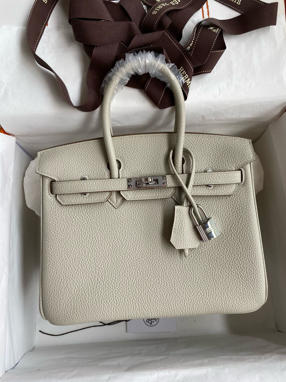 Hermes Pearl Gris Birkin 25 cm Togo Palladium Hardware