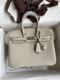 Hermes Pearl Gris Birkin 25 cm Togo Palladium Hardware