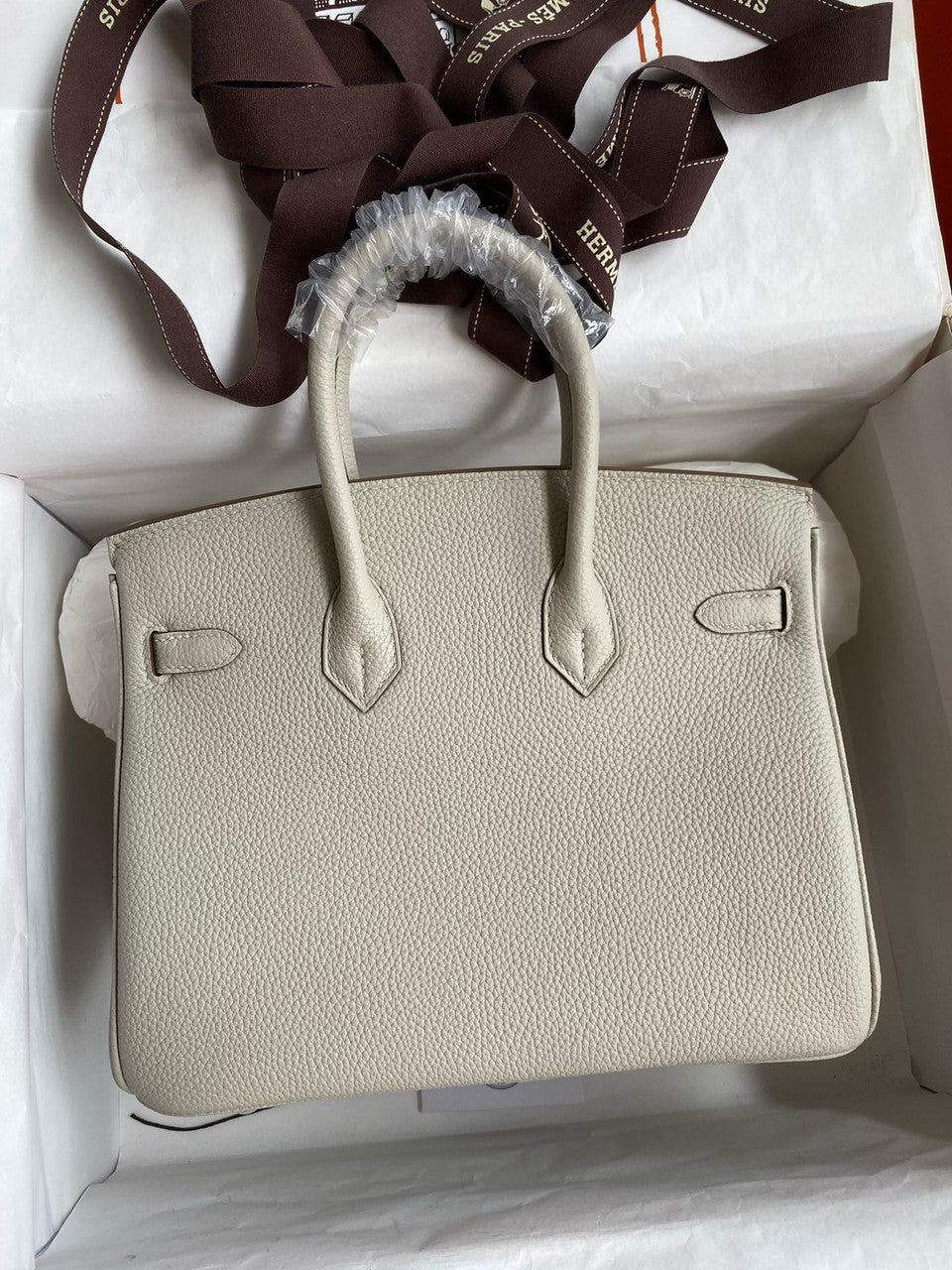 Hermes Pearl Gris Birkin 25 cm Togo Palladium Hardware