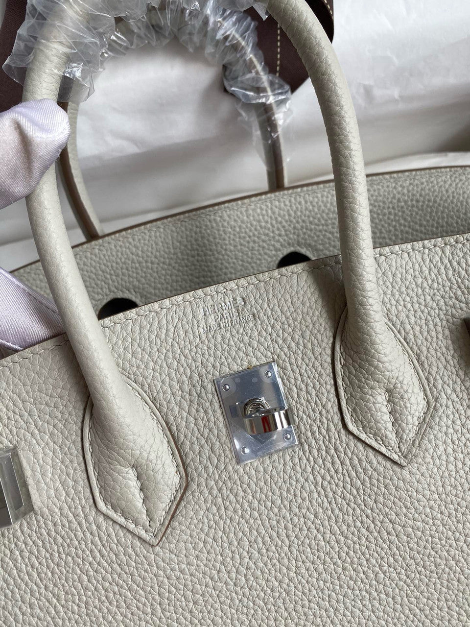 Hermes Pearl Gris Birkin 25 cm Togo Palladium Hardware