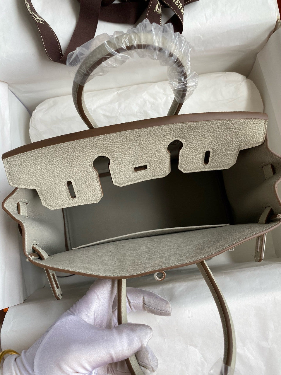 Hermes Pearl Gris Birkin 25 cm Togo Palladium Hardware