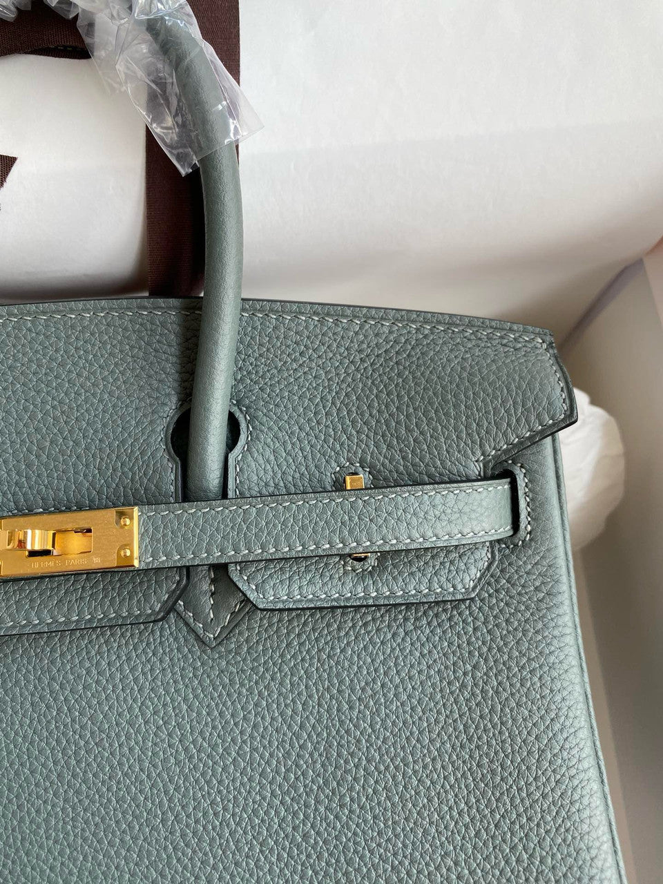 Hermes Vert Amande Birkin 25 cm Togo Gold Hardware