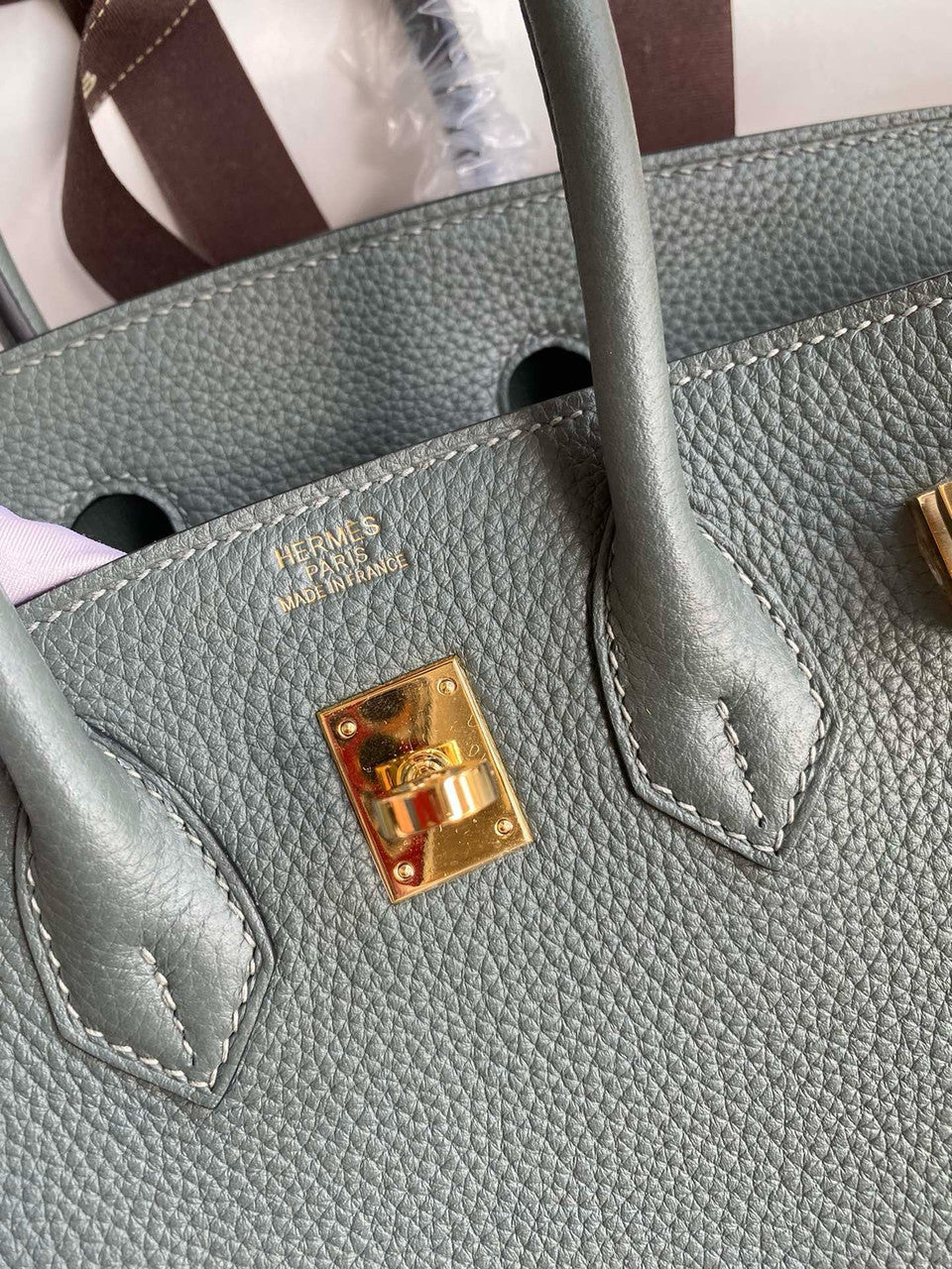 Hermes Vert Amande Birkin 25 cm Togo Gold Hardware