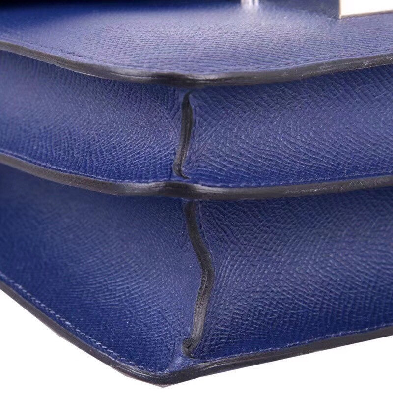 Hermes Blue Saphir CK73 Constance Togo leather 18cm Palladium Hardware