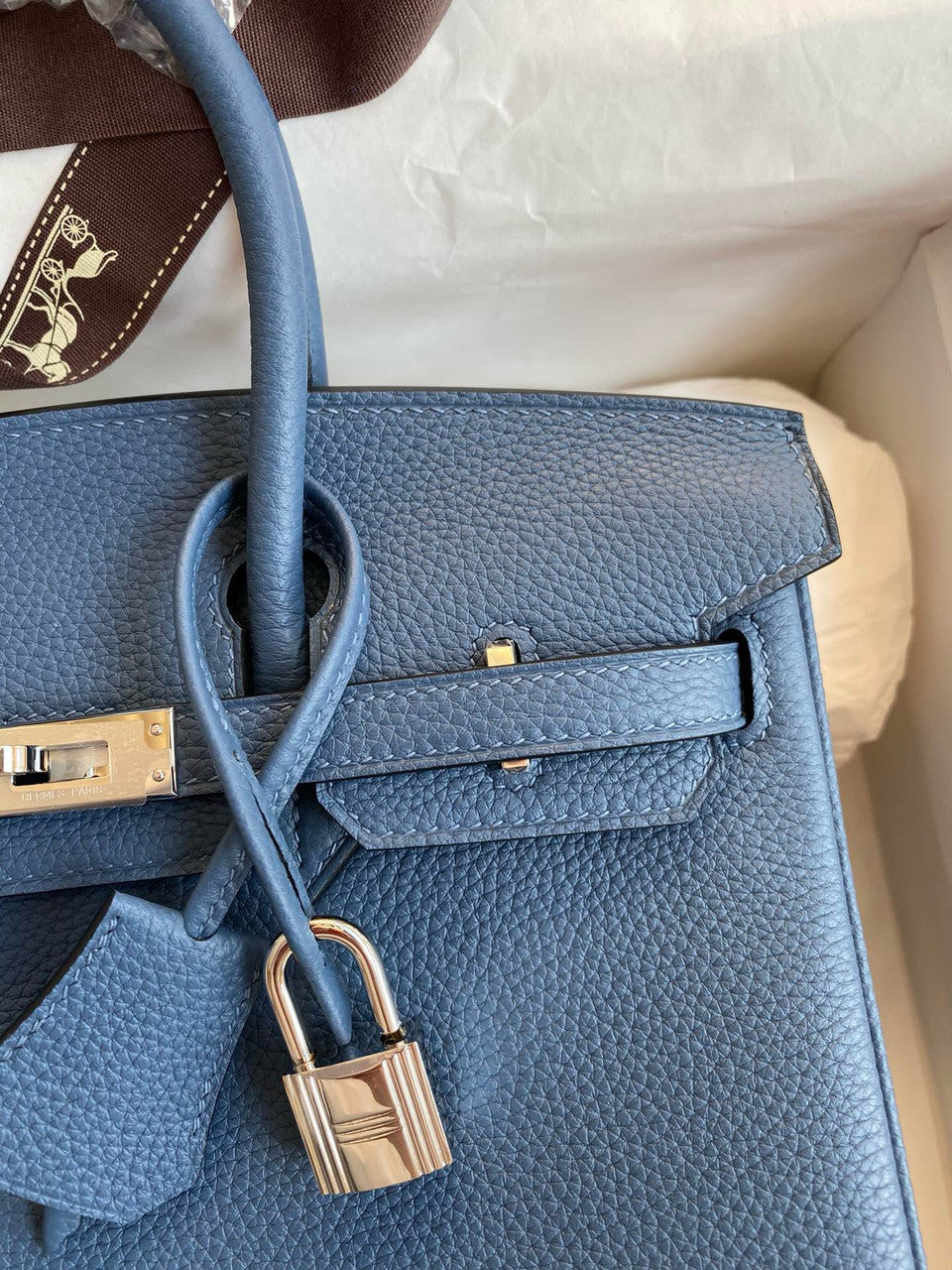 Hermes Blue Agate Birkin 25 cm Togo Palladium Hardware
