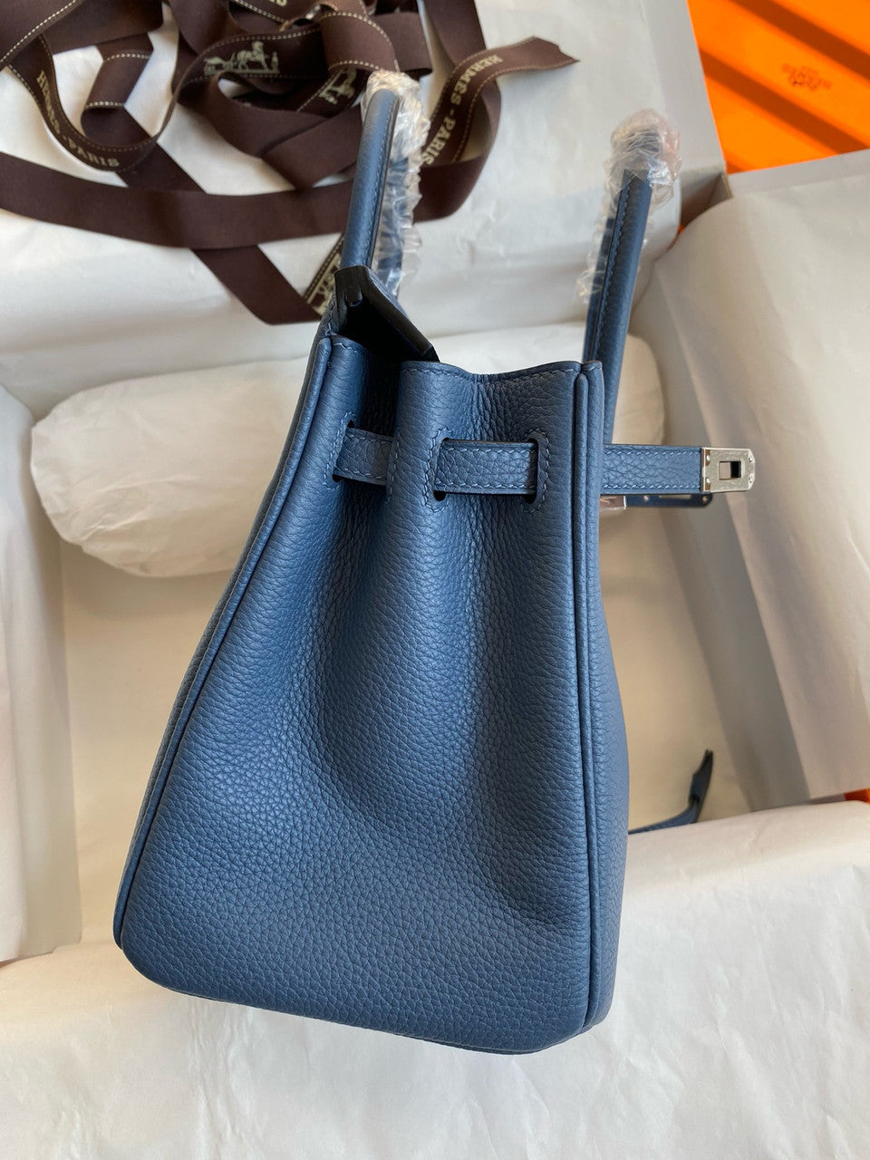 Hermes Blue Agate Birkin 25 cm Togo Palladium Hardware