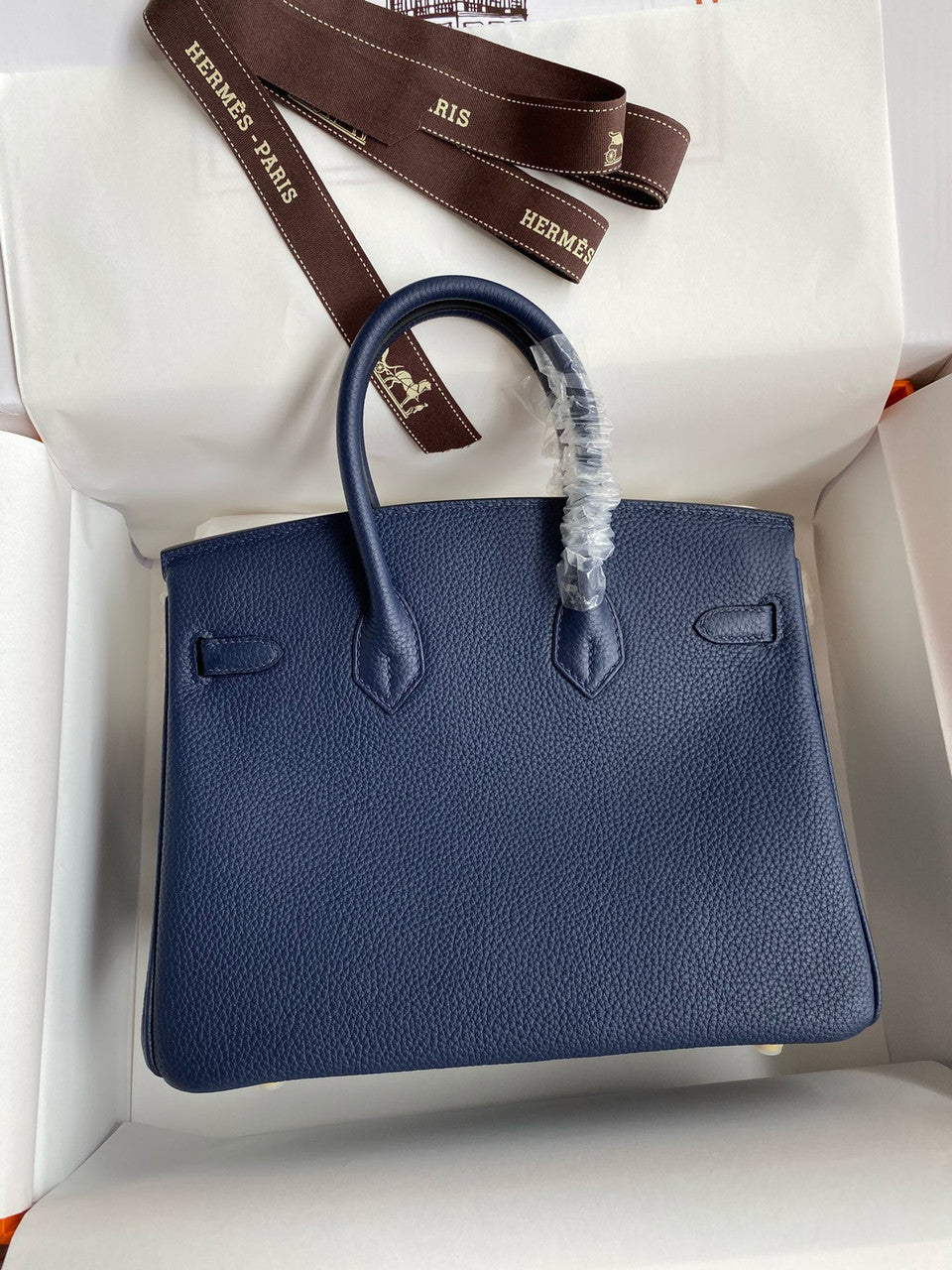 Hermes Deep Blue Birkin 25 cm Togo Gold Hardware