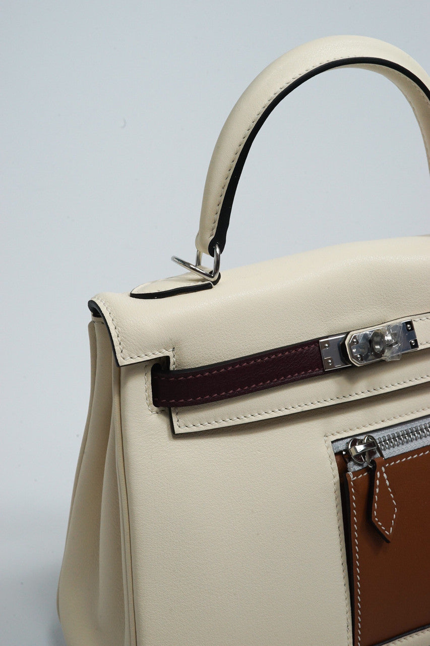 Hermes Colormatic Kelly 25 Craie Swift Calfskin Palladium Hardware