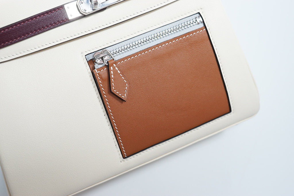 Hermes Colormatic Kelly 25 Craie Swift Calfskin Palladium Hardware