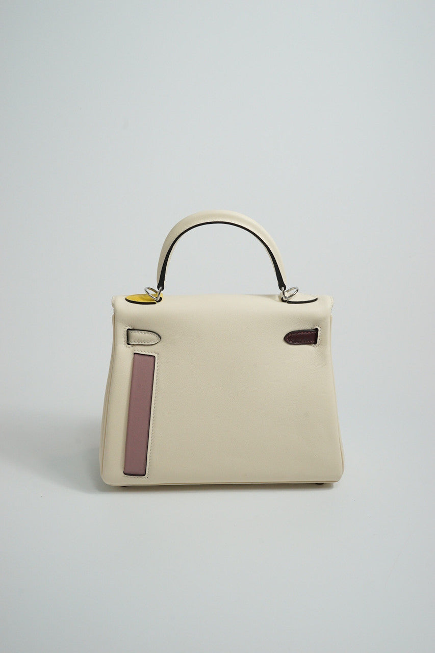 Hermes Colormatic Kelly 25 Craie Swift Calfskin Palladium Hardware